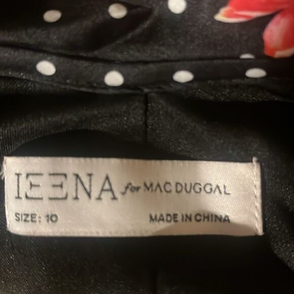 IEENA for Mac Duggal Cowl Neck Floral & Polkadot Print Dress - Picture 5 of 7